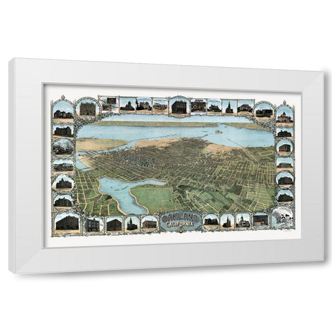 Oakland California - Soderberg 1900  White Modern Wood Framed Art Print by Soderberg