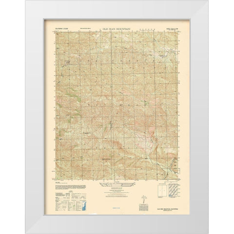 Old Man Mountain Sheet - US Army 1944 White Modern Wood Framed Art Print by US Army