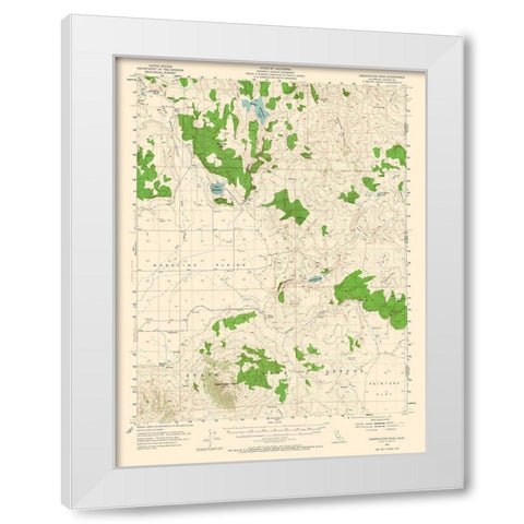 Observation Peak California Quad - USGS 1954 White Modern Wood Framed Art Print by USGS
