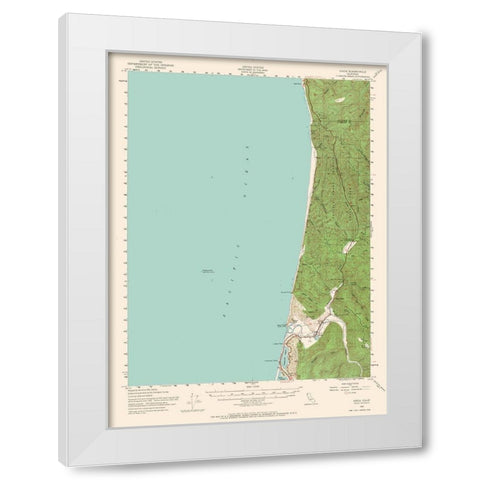 Orick California Quad - USGS 1952 White Modern Wood Framed Art Print by USGS