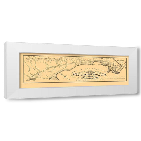 Pacific and Atlantic Railroad - Britton 1851 White Modern Wood Framed Art Print by Britton