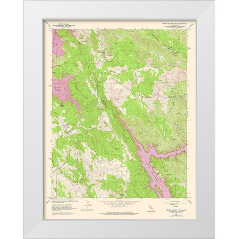Penon Blanco Peak California Quad - USGS 1962 White Modern Wood Framed Art Print by USGS