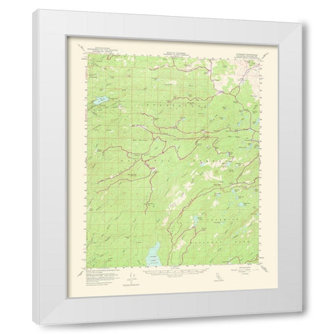 Pinecrest California Quad - USGS 1964 White Modern Wood Framed Art Print by USGS