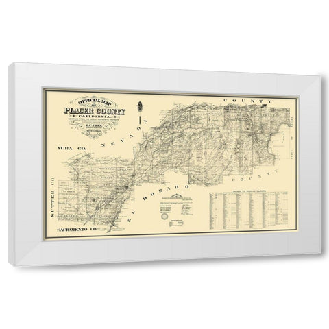 Placer California Landowner - Uren 1887 White Modern Wood Framed Art Print by Uren