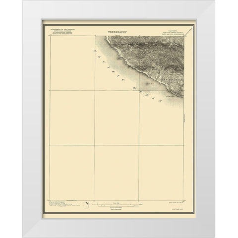 Port San Luis California Quad - USGS 1897 White Modern Wood Framed Art Print by USGS