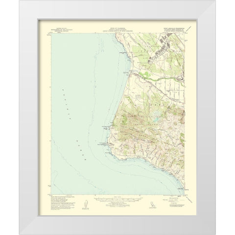 Point Arguello California Quad - USGS 1956 White Modern Wood Framed Art Print by USGS