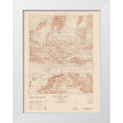 Quail Mountains Sheet - US Army 1948 White Modern Wood Framed Art Print by US Army