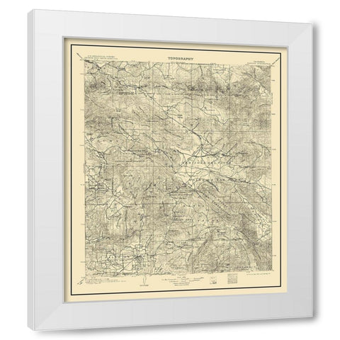 Ramona California Quad - USGS 1903 White Modern Wood Framed Art Print by USGS