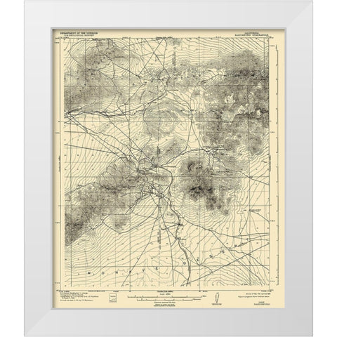Randsburg California Quad - USGS 1912 White Modern Wood Framed Art Print by USGS