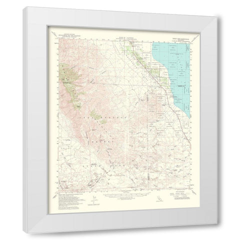 Rabbit Peak California Quad - USGS 1956 White Modern Wood Framed Art Print by USGS