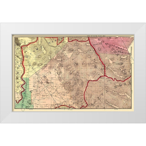 Russian River California Landowner - Thompson 1876 White Modern Wood Framed Art Print by Thompson
