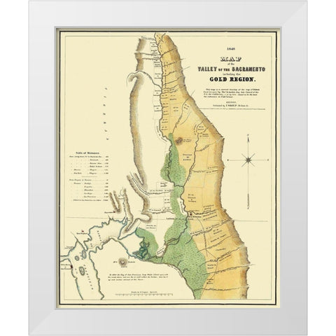 Sacramento Valley Gold Region California White Modern Wood Framed Art Print by Wiley