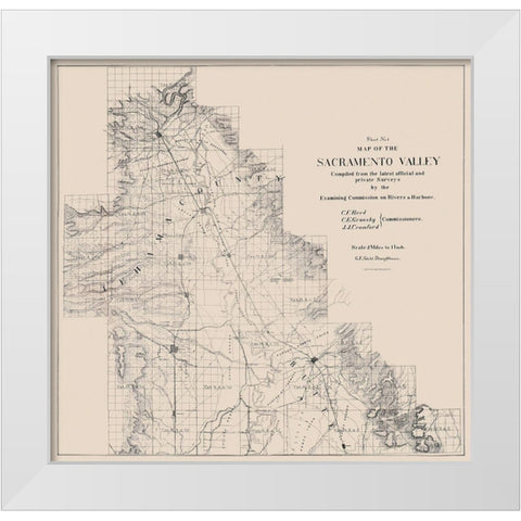 Sacramento Valley California - Britton and Rey White Modern Wood Framed Art Print by Britton