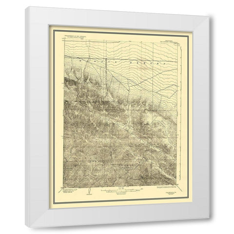San Antonio California Quad - USGS 1903 White Modern Wood Framed Art Print by USGS