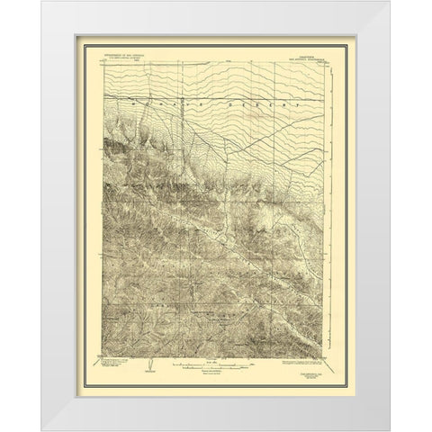 San Antonio California Quad - USGS 1903 White Modern Wood Framed Art Print by USGS