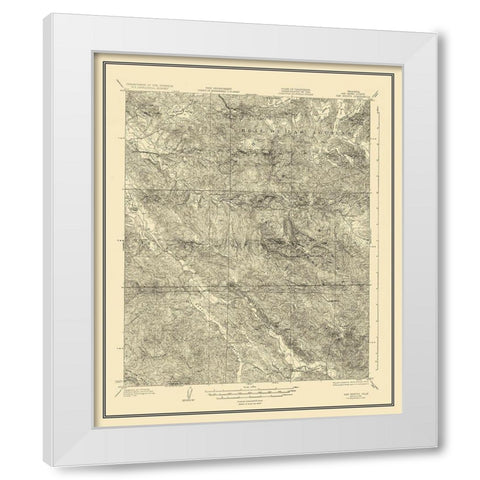 San Benito California Quad - USGS 1919 White Modern Wood Framed Art Print by USGS