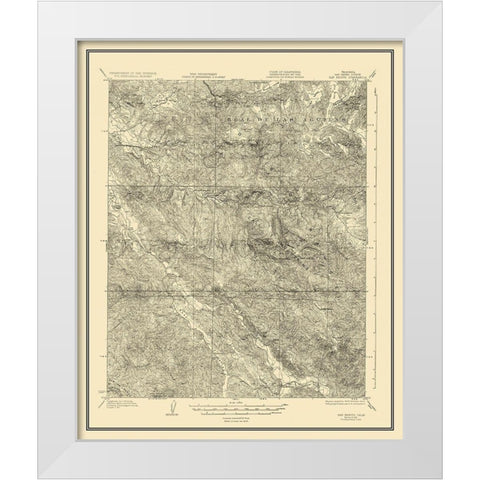 San Benito California Quad - USGS 1919 White Modern Wood Framed Art Print by USGS