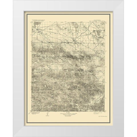 San Gorgonio California Quad - USGS 1902 White Modern Wood Framed Art Print by USGS