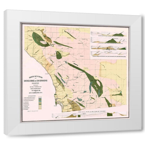 Southern Counties California Geological White Modern Wood Framed Art Print by Fairbanks