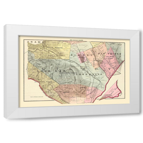 Gilroy California Landowner - Thompson 1876 White Modern Wood Framed Art Print by Thompson