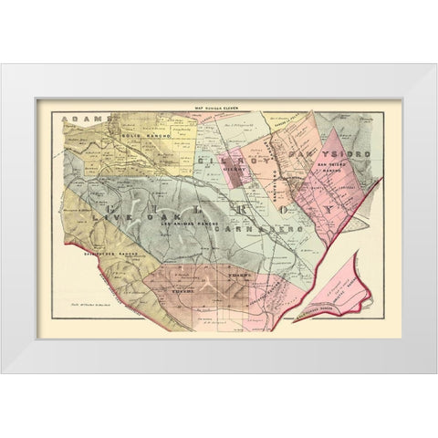 Gilroy California Landowner - Thompson 1876 White Modern Wood Framed Art Print by Thompson