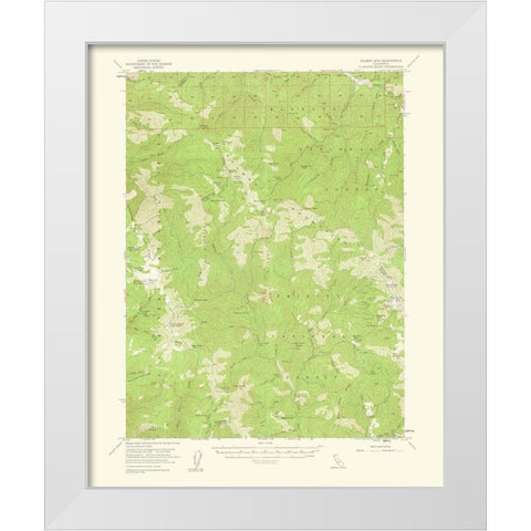 Salmon Mountains California Quad - USGS 1961 White Modern Wood Framed Art Print by USGS