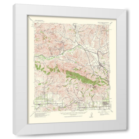 Santa Susana California Quad - USGS 1964 White Modern Wood Framed Art Print by USGS