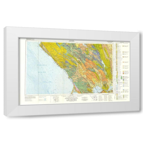 Santa Rosa Sheet California Mines - Koenig 1958 White Modern Wood Framed Art Print by Koenig