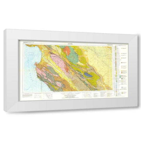 Santa Cruz Sheet California Mines - Jennings 1955 White Modern Wood Framed Art Print by Jennings