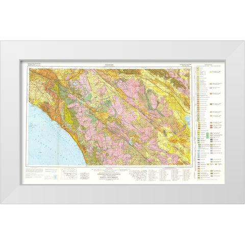 Santa Ana Sheet California Mines - Rogers 1958 White Modern Wood Framed Art Print by Rogers
