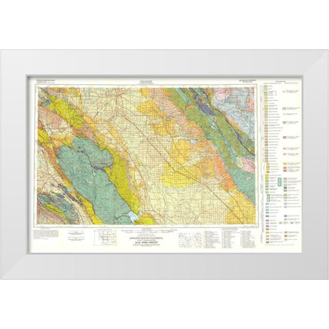 San Jose Sheet California Mines - Rogers 1962 White Modern Wood Framed Art Print by Rogers