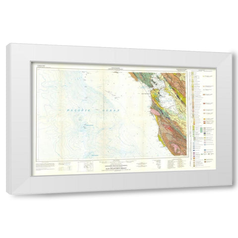 San Francisco Sheet California Mines White Modern Wood Framed Art Print by Jennings