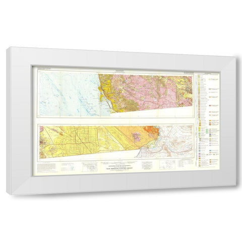 San Diego El Centro Sheet California Mines White Modern Wood Framed Art Print by Strand