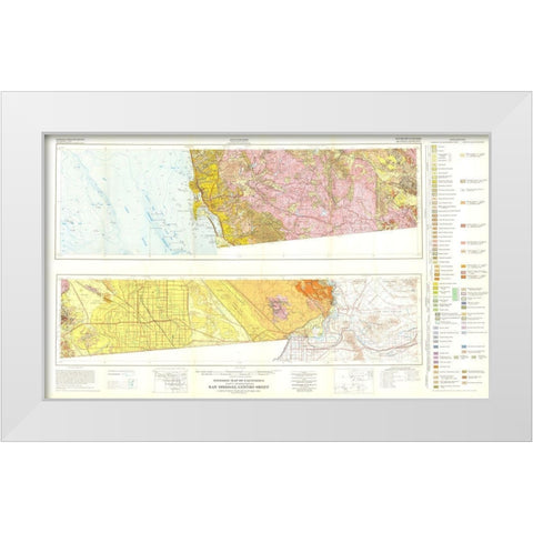 San Diego El Centro Sheet California Mines White Modern Wood Framed Art Print by Strand