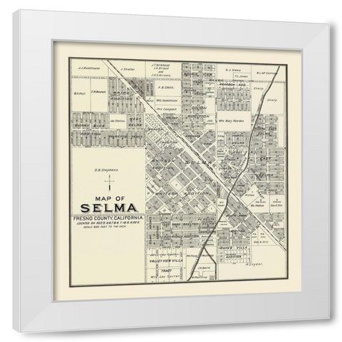 Selma California Landowner - Thomas 1892 White Modern Wood Framed Art Print by Thomas