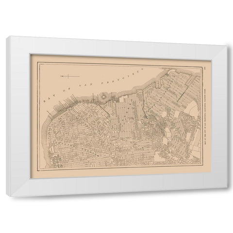 East San Francisco  California - Reynold 1921 White Modern Wood Framed Art Print by Reynold