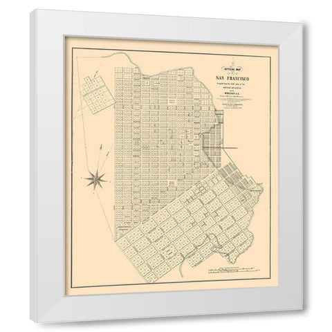 San Francisco California - Eddy 1849  White Modern Wood Framed Art Print by Eddy
