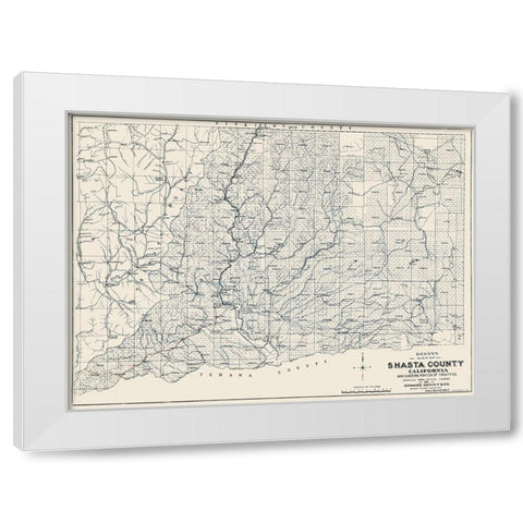 Shasta California - Denny 1904 White Modern Wood Framed Art Print by Denny
