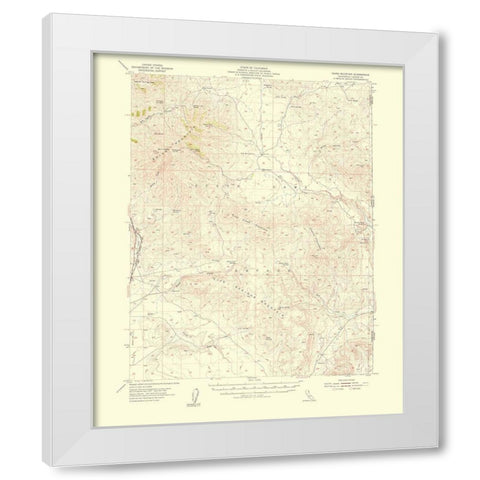 Shinn Mountain California Quad - USGS 1956 White Modern Wood Framed Art Print by USGS