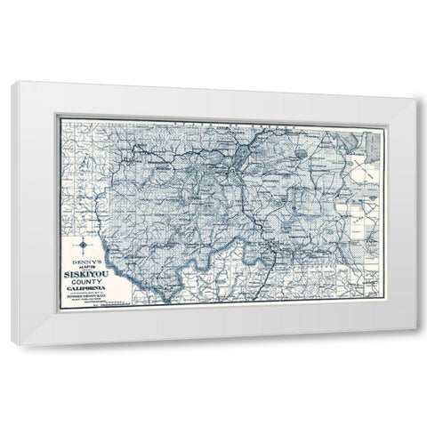 Siskiyou California - Denny 1905 White Modern Wood Framed Art Print by Denny