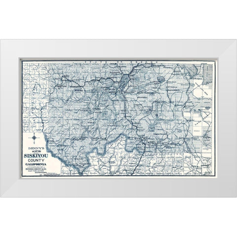 Siskiyou California - Denny 1905 White Modern Wood Framed Art Print by Denny