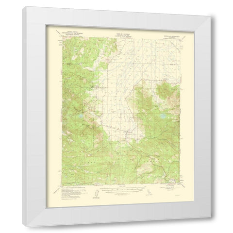 Sierraville California Quad - USGS 1960 White Modern Wood Framed Art Print by USGS