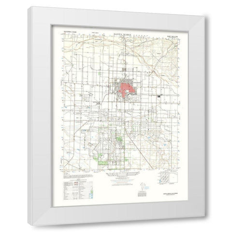 Santa Maria Sheet- US Army 1947 White Modern Wood Framed Art Print by US Army