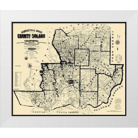 Solano California Landowner - Eager 1890 White Modern Wood Framed Art Print by Eager