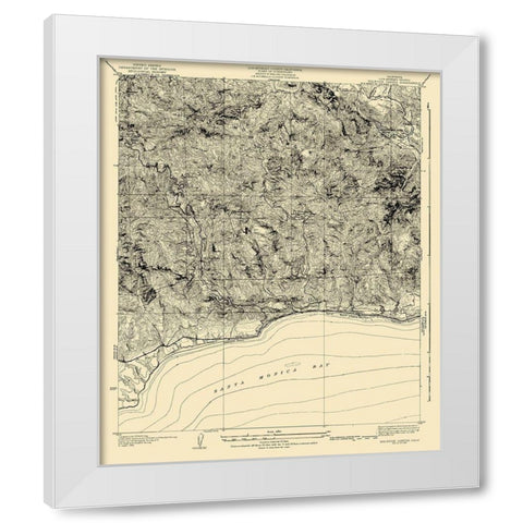 Solstice Canyon California Quad - USGS 1932 White Modern Wood Framed Art Print by USGS