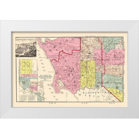 Sonoma Southwest Coastal California Landowner White Modern Wood Framed Art Print by Thompson