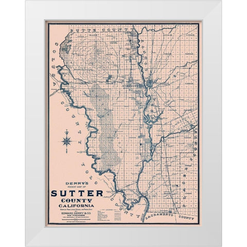 Sutter California - Denny 1913 White Modern Wood Framed Art Print by Denny
