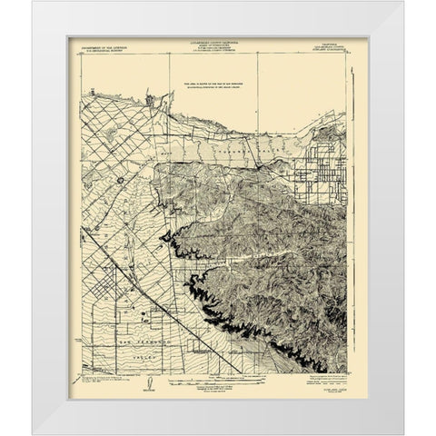 Stockton California Quad - USGS 1926 White Modern Wood Framed Art Print by USGS