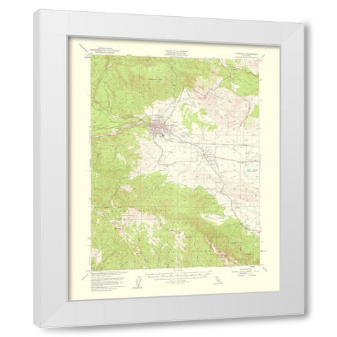 Susanville California Quad - USGS 1954 White Modern Wood Framed Art Print by USGS
