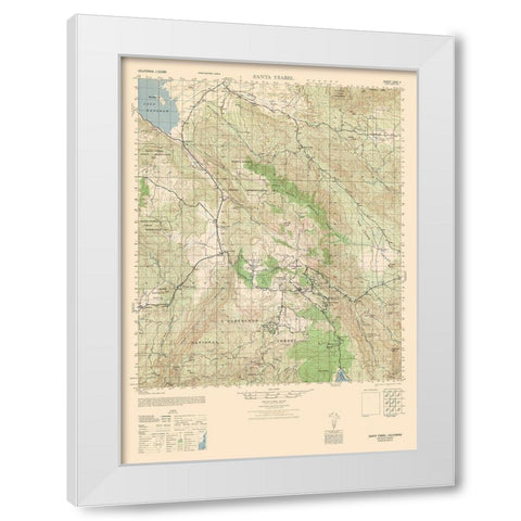 Santa Ysabel Sheet - US Army 1943 White Modern Wood Framed Art Print by US Army